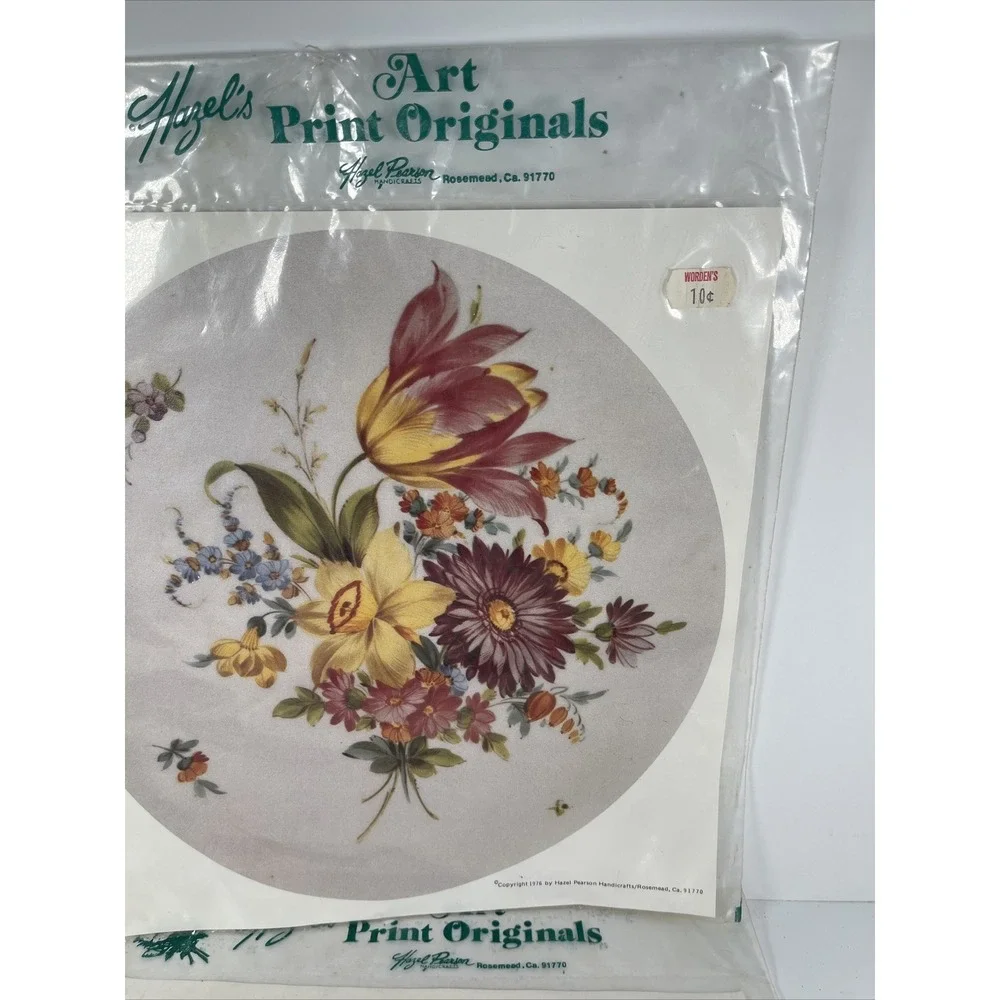 Vintage Hazel Pearson Handicrafts Art Print Originals Lot of 2‎ Transfers
